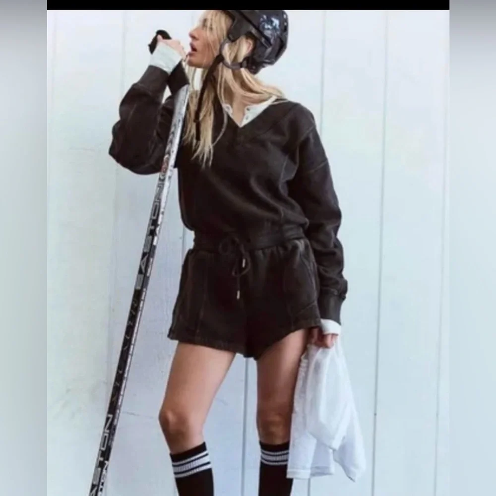 Free People Black Romper